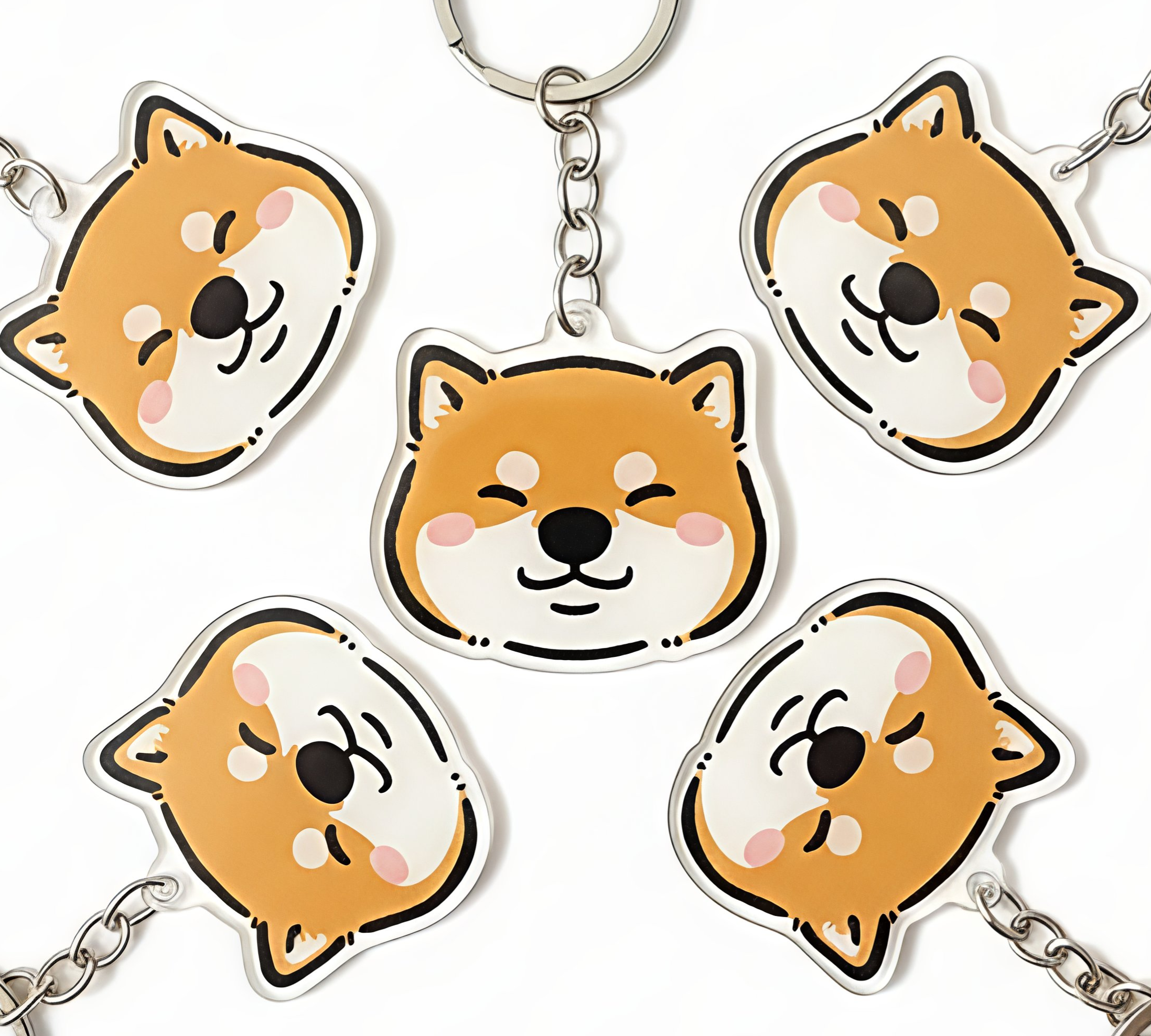 Acrylic Dog Breed Keychain – Shiba Inu Gift & Pet Accessory