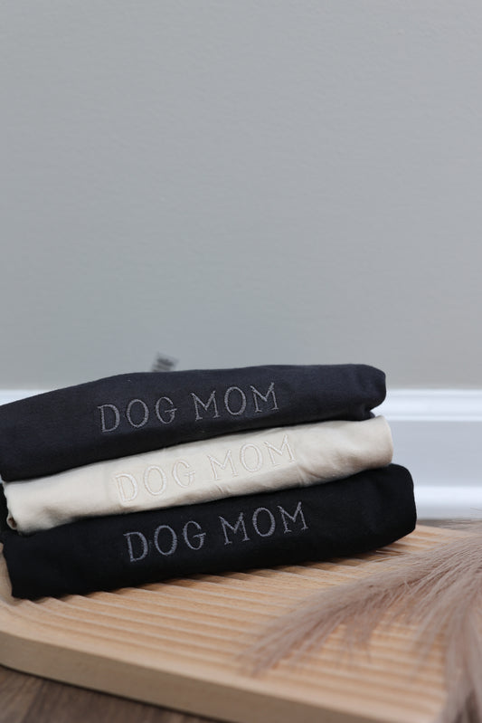 Dog Mom Embroidered Tee