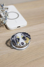 Custom Pet Portrait Phone Grip – Personalized Acrylic Grip with Your Pet’s Photo