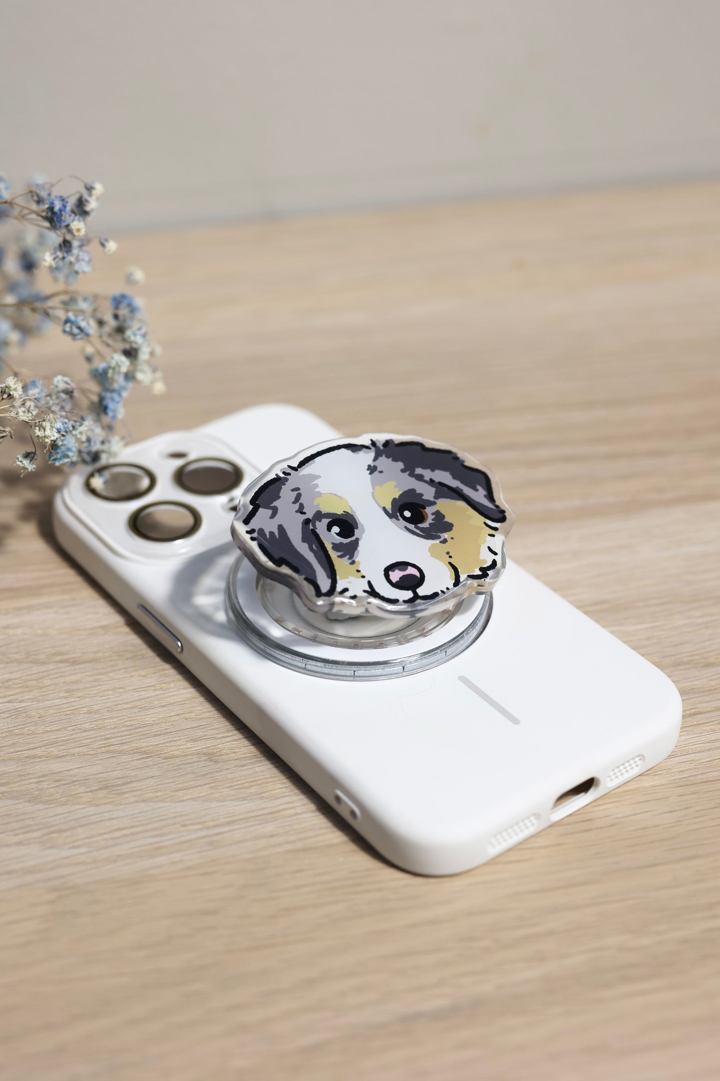 Custom Pet Portrait Phone Grip – Personalized Acrylic Grip with Your Pet’s Photo