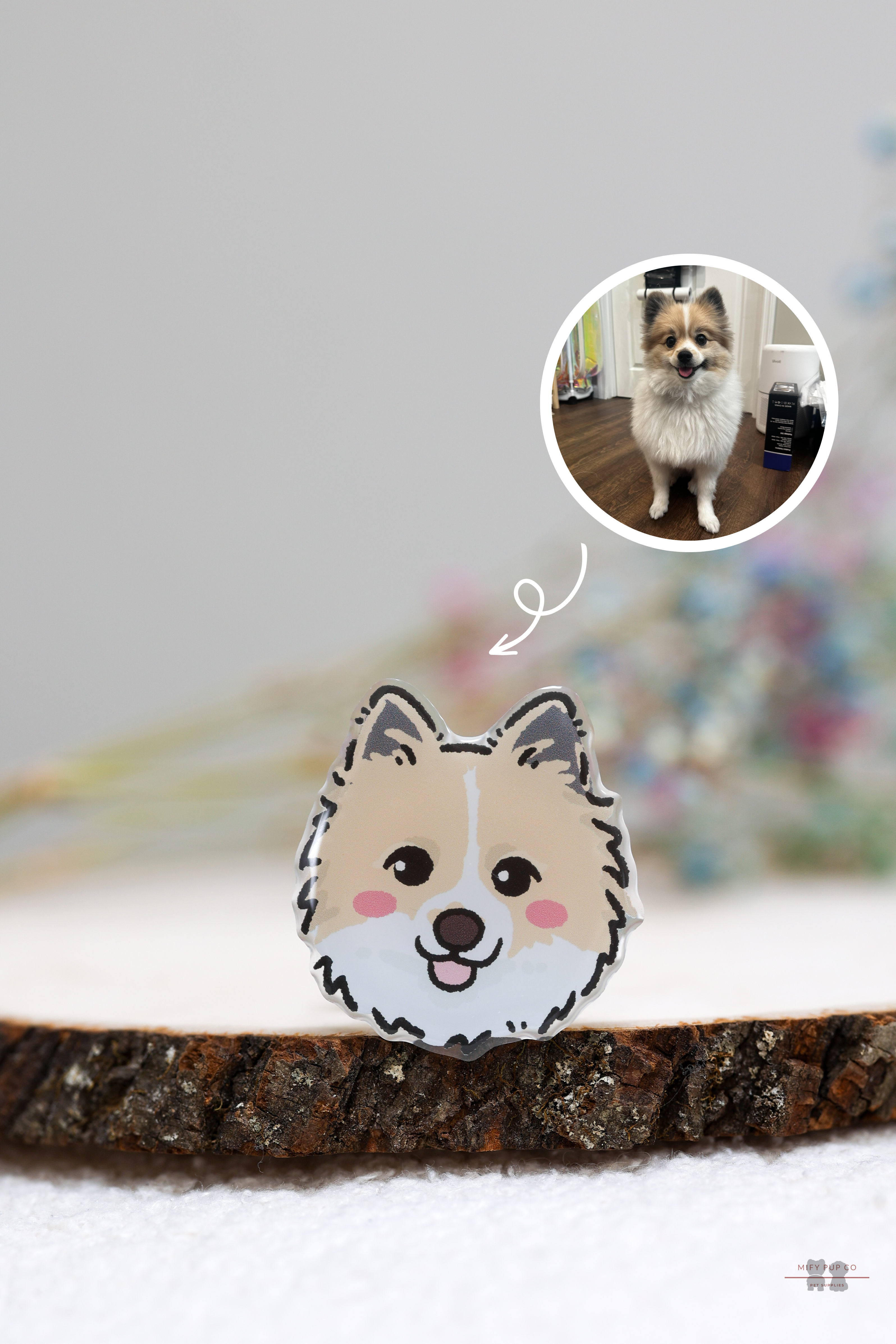 Custom Pet Portrait Phone Grip – Personalized Acrylic Grip with Your Pet’s Photo