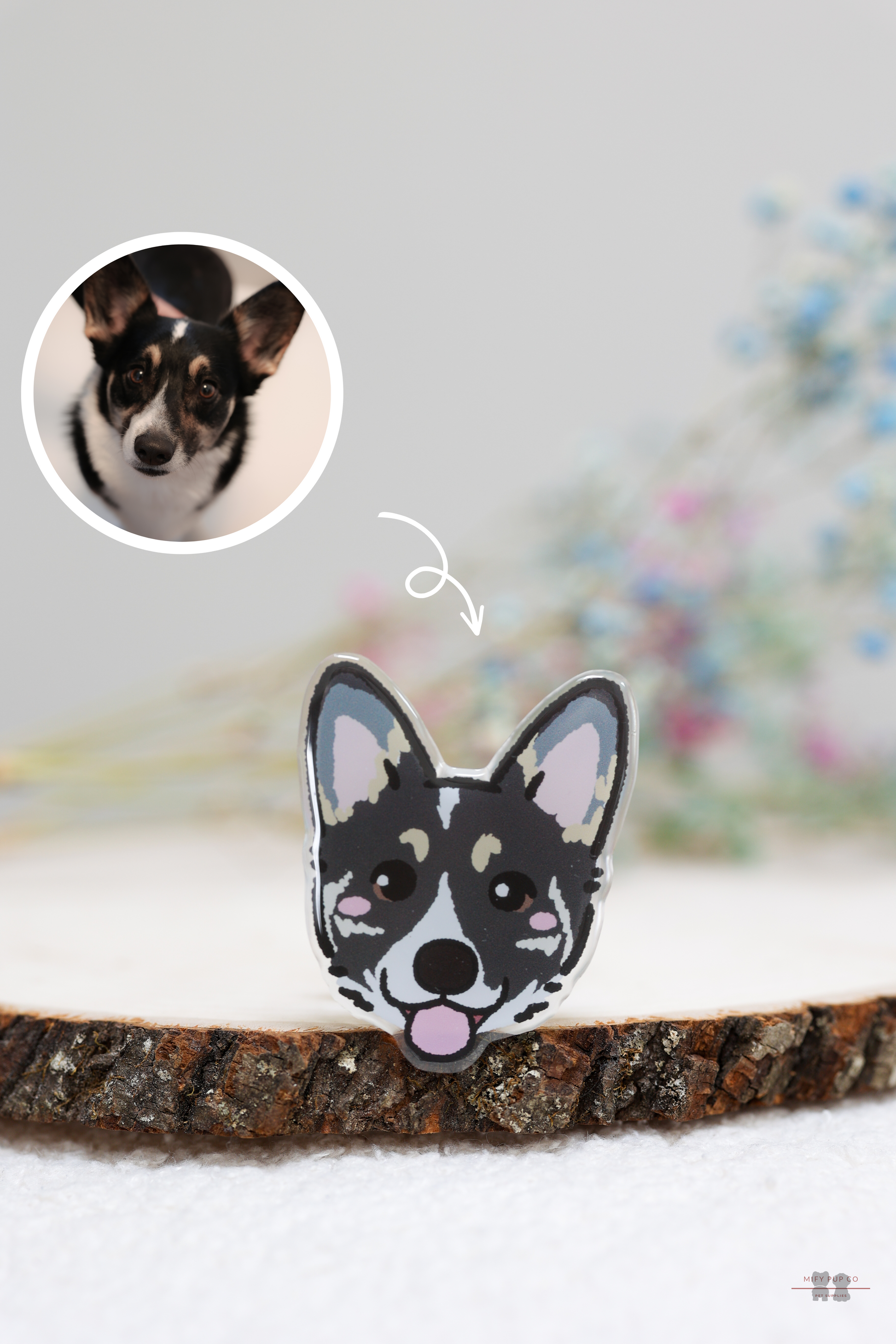 Custom Pet Portrait Phone Grip|Custom Dog|MIFY Pup Co|Custom phone grip holder