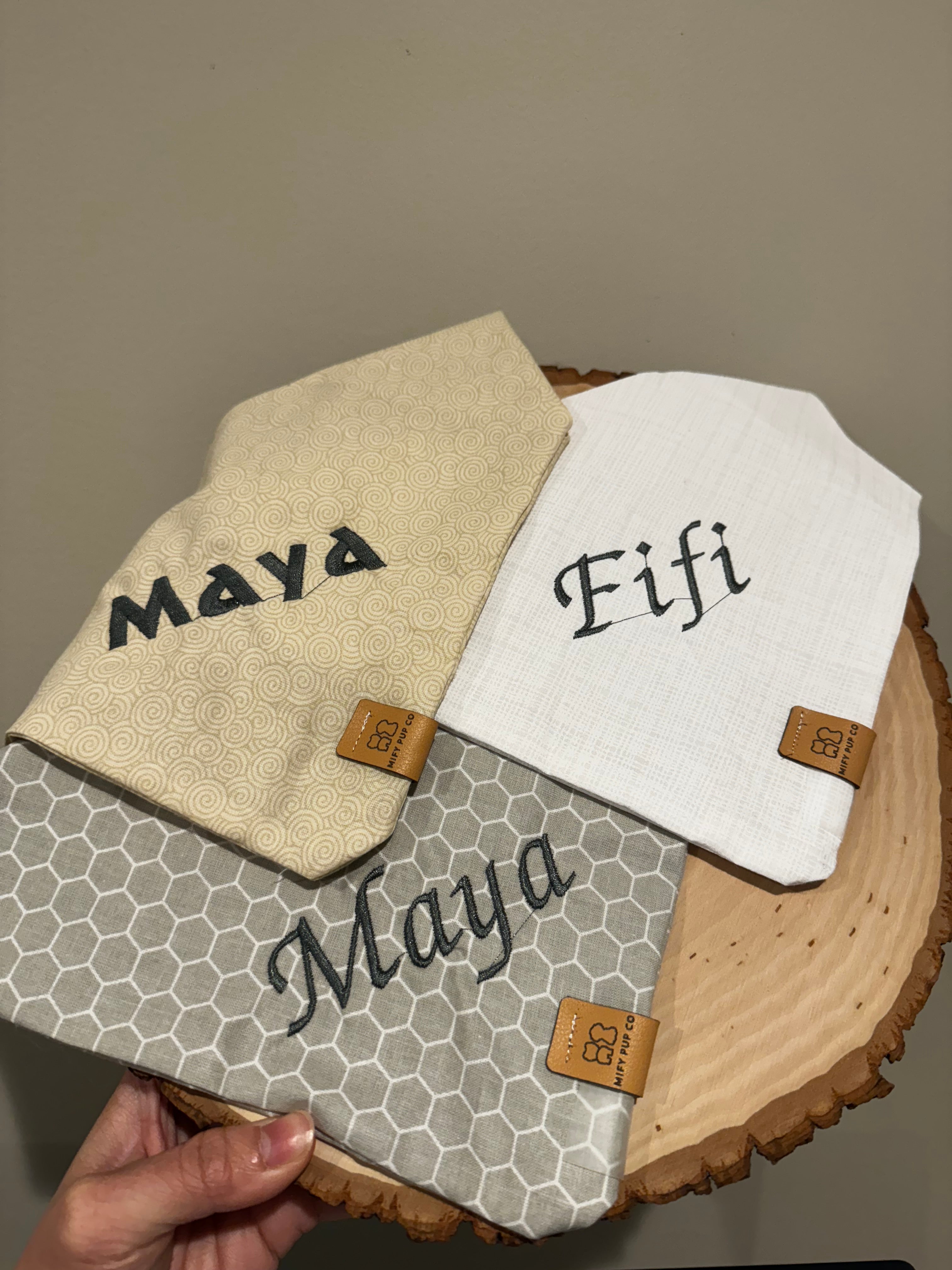 Custom Embroidered Name Over the Collar Bandana