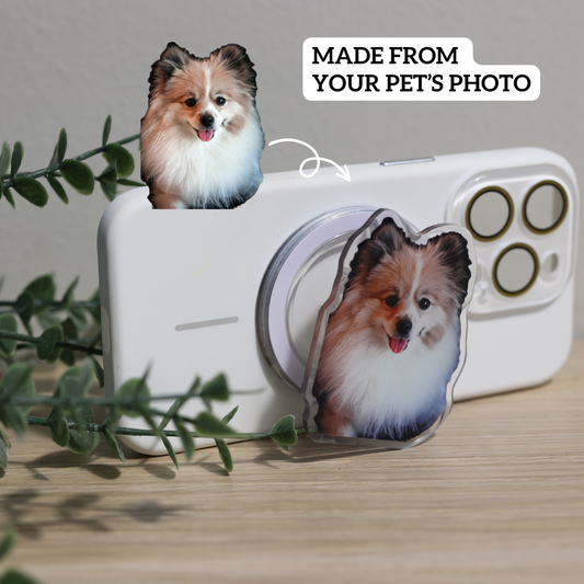 Custom Pet Photo Phone Grip – Personalized Acrylic Grip with Your Pet’s Photo