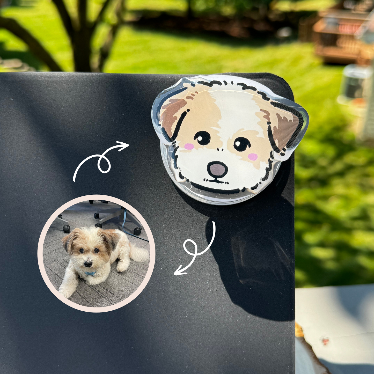 Custom Pet Portrait Phone Grip | Personalized Cute Pet Animal Phone Grips, Custom Pet Head Portrait Phone Holder