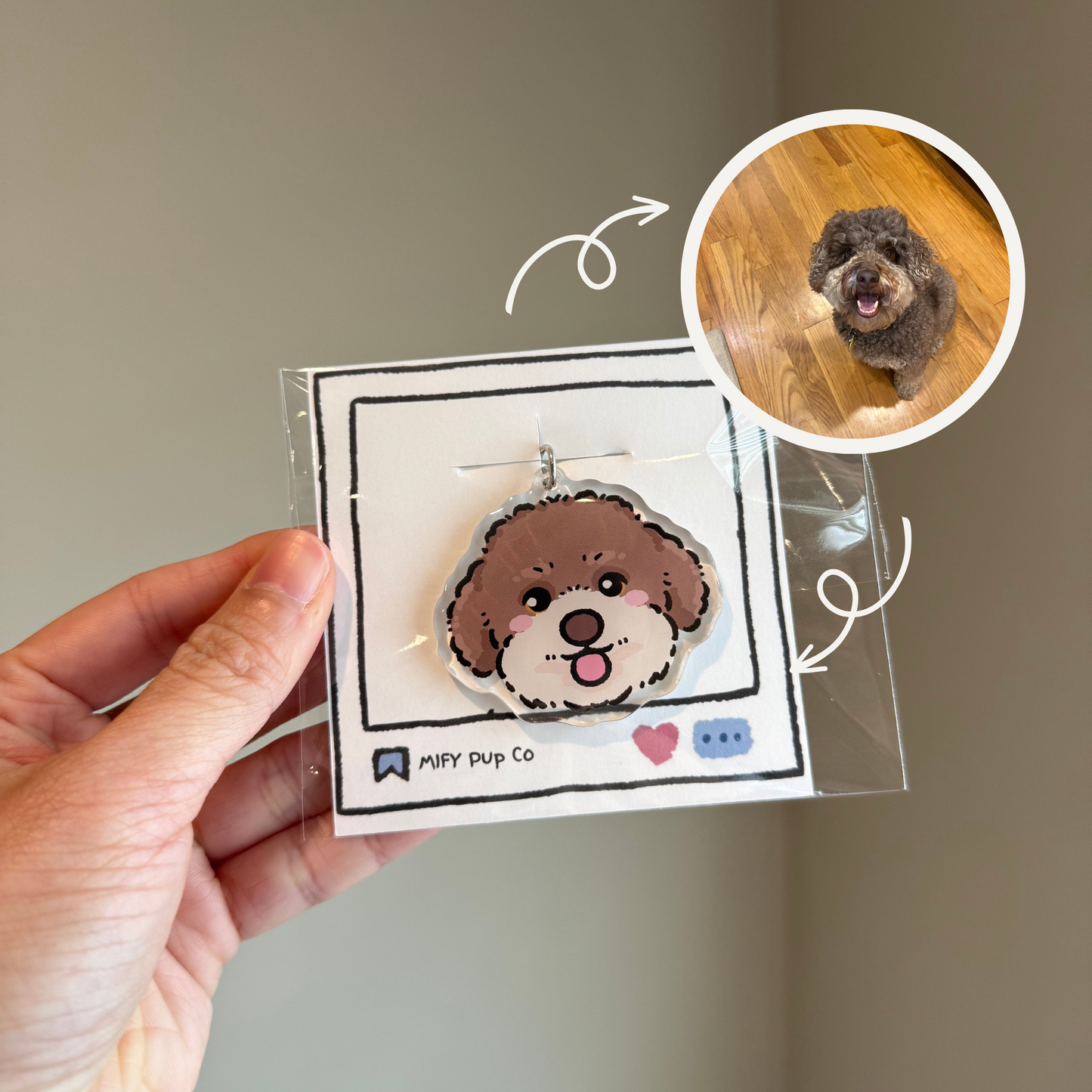 Custom Pet Portrait Acrylic Keychain