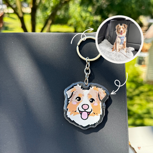 Custom Pet Portrait Acrylic Keychain