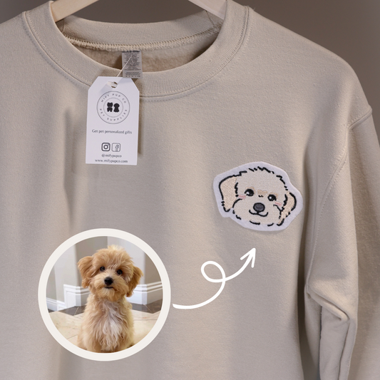 Custom Embroidered Dog Portrait Sweatshirt